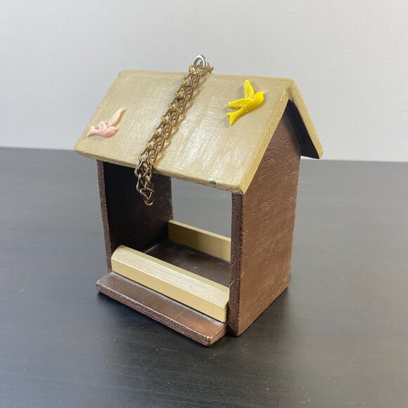 Vintage Hut Bird Feeder, Yard and Garden Decor, Small Wooden Cage, Beautiful Han - Picture 10 of 10